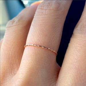 Dainty 14 k rose gold women's ring.